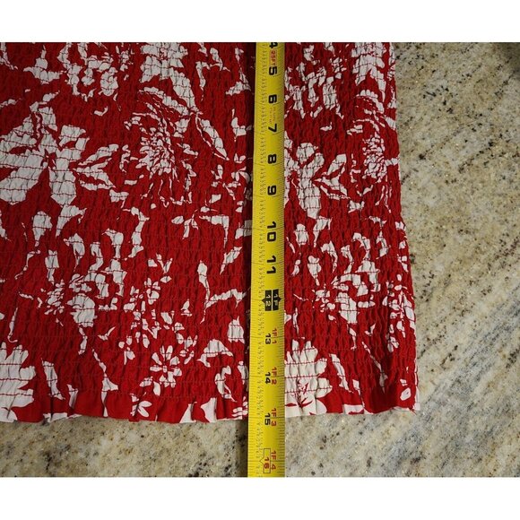 Lot of 2 Old Navy Size XL Red Floral Smocked Tank Ruffle Flowy Boho - Picture 4 of 15